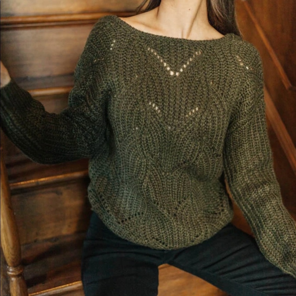 Maeve Low Back Sweater in OLIVE
